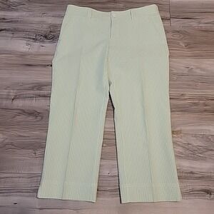 Lilly‎ Pulitzer Pants Womens 10  Seersucker Green White Striped Capri  Preppy